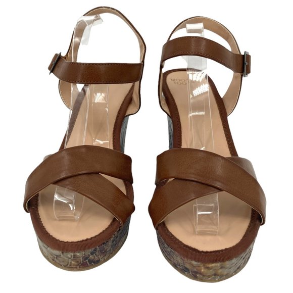 Mootsies Tootsies Molalitak Brown Snake Skin Wedge Sandals - Picture 8 of 10